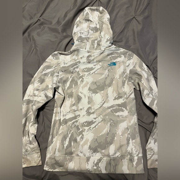 The North Face Full Zip Gray/white camo with teal blue detailing. - Picture 3 of 7